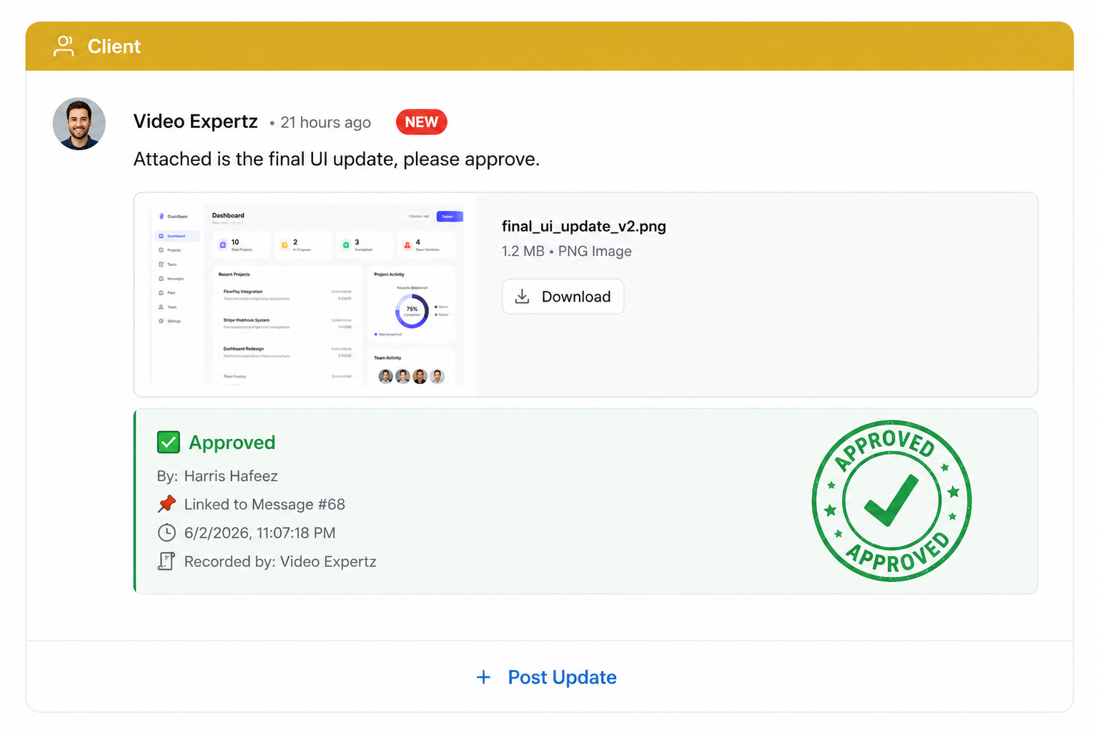 Approval Stamp Example