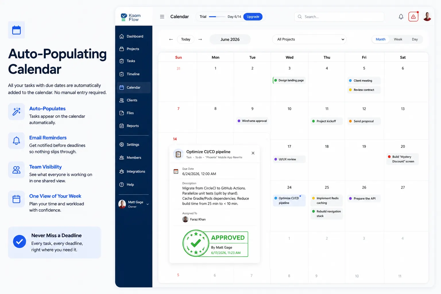 Auto-Populating Calendar